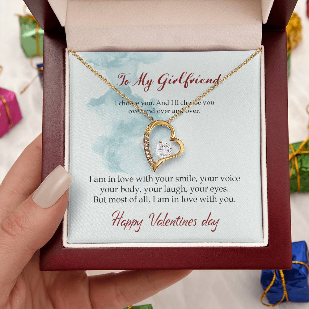 Gift For Valentines - Forever Love Necklace - To My Girlfriend Forever Love Necklace