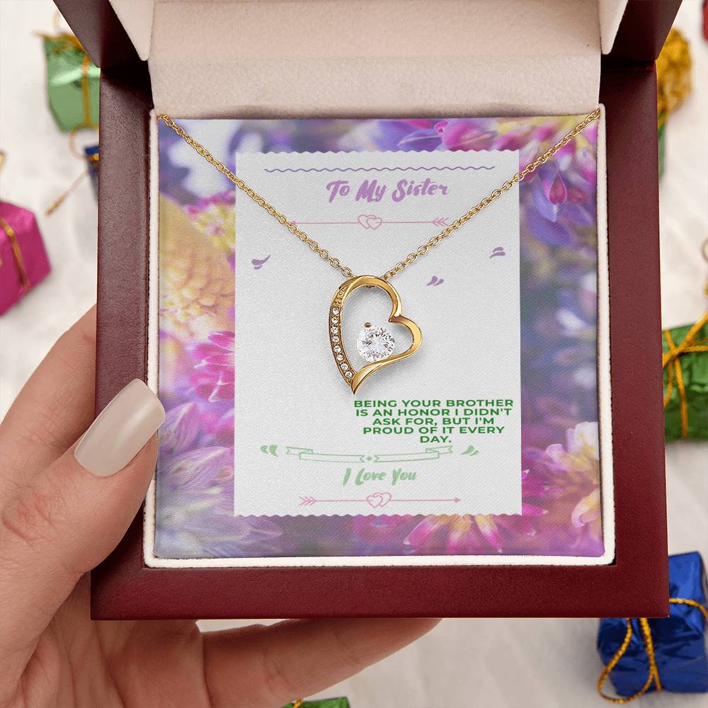 Birthday Gift For Sister Dazzling Polished Heart Pendant Necklace Forever Love Necklace