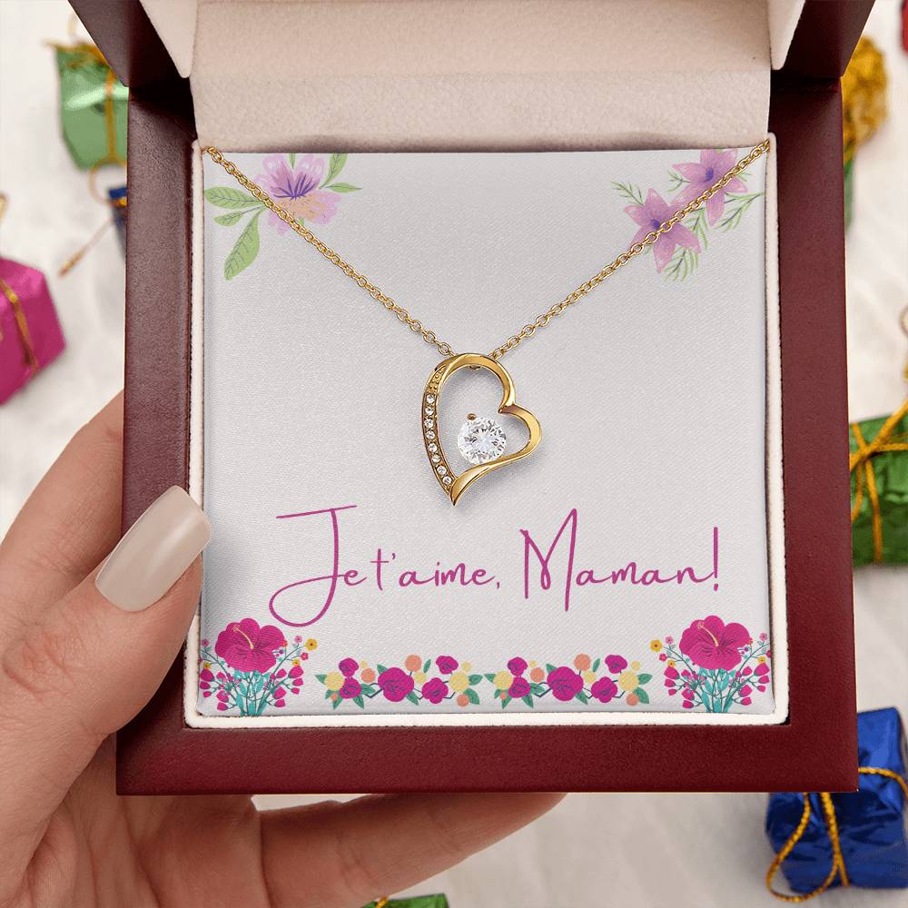 Je T'aime Maman Pendentif Coeur Forever Love Necklace