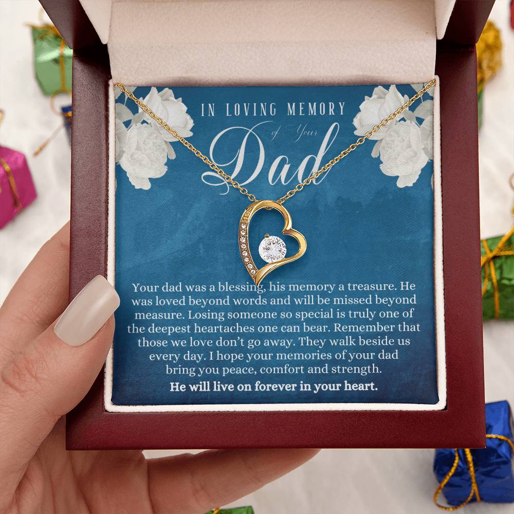 Dad Memorial Gift Father Memorial Gift Loss Of Father Memorial Gift Sympathy Gift Of Loss Of Dad Dad Memorial Necklace Keepsake Forever Love Necklace