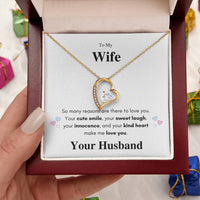 Forever Love Necklace To My Wife Cubic Zirconia 14k White Gold 1 Forever Love Necklace