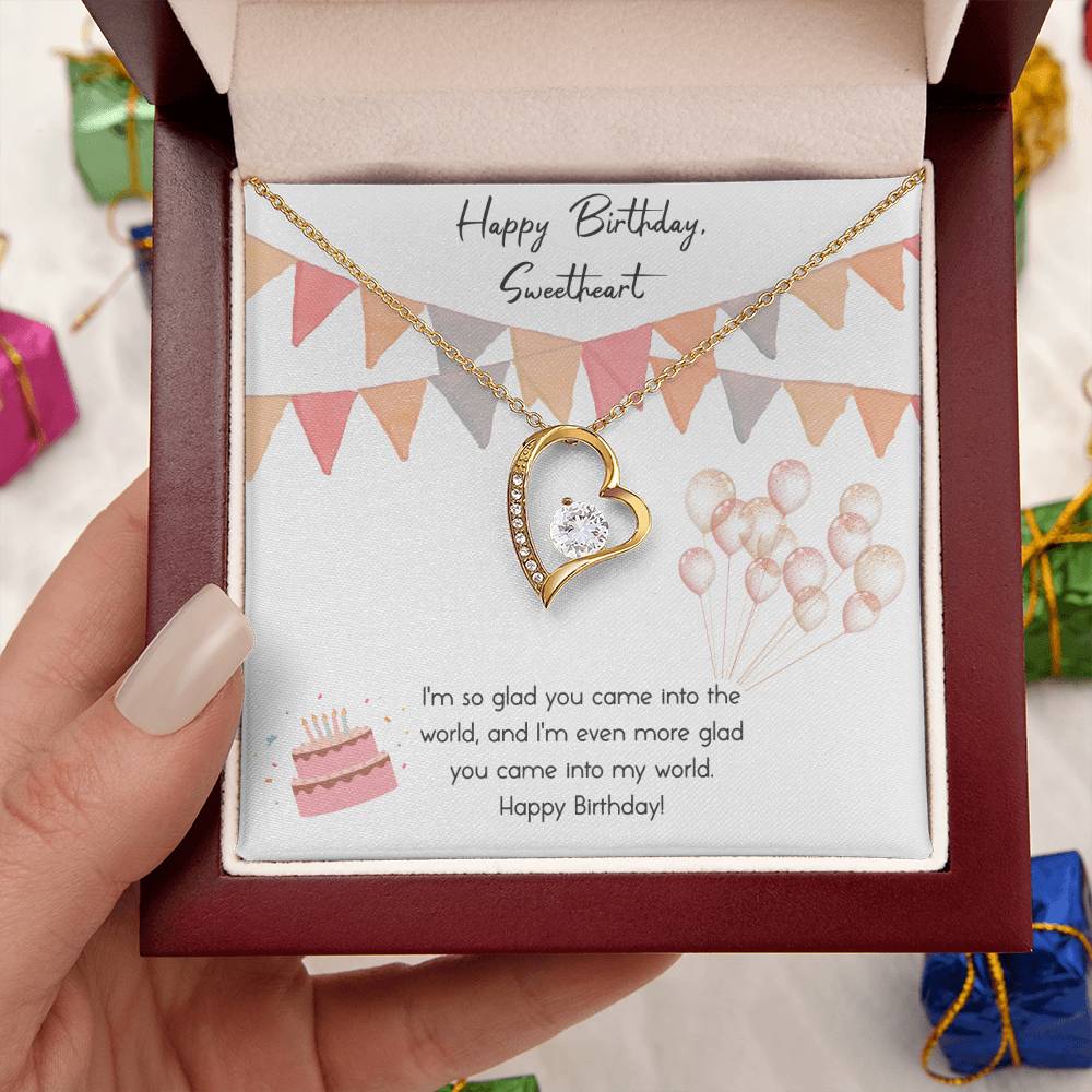 Happy Birthday Sweetheart 1 Forever Love Necklace
