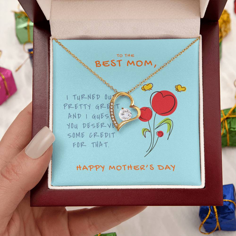 Gift For Mom Forever Love Necklace With Message Card Forever Love Necklace