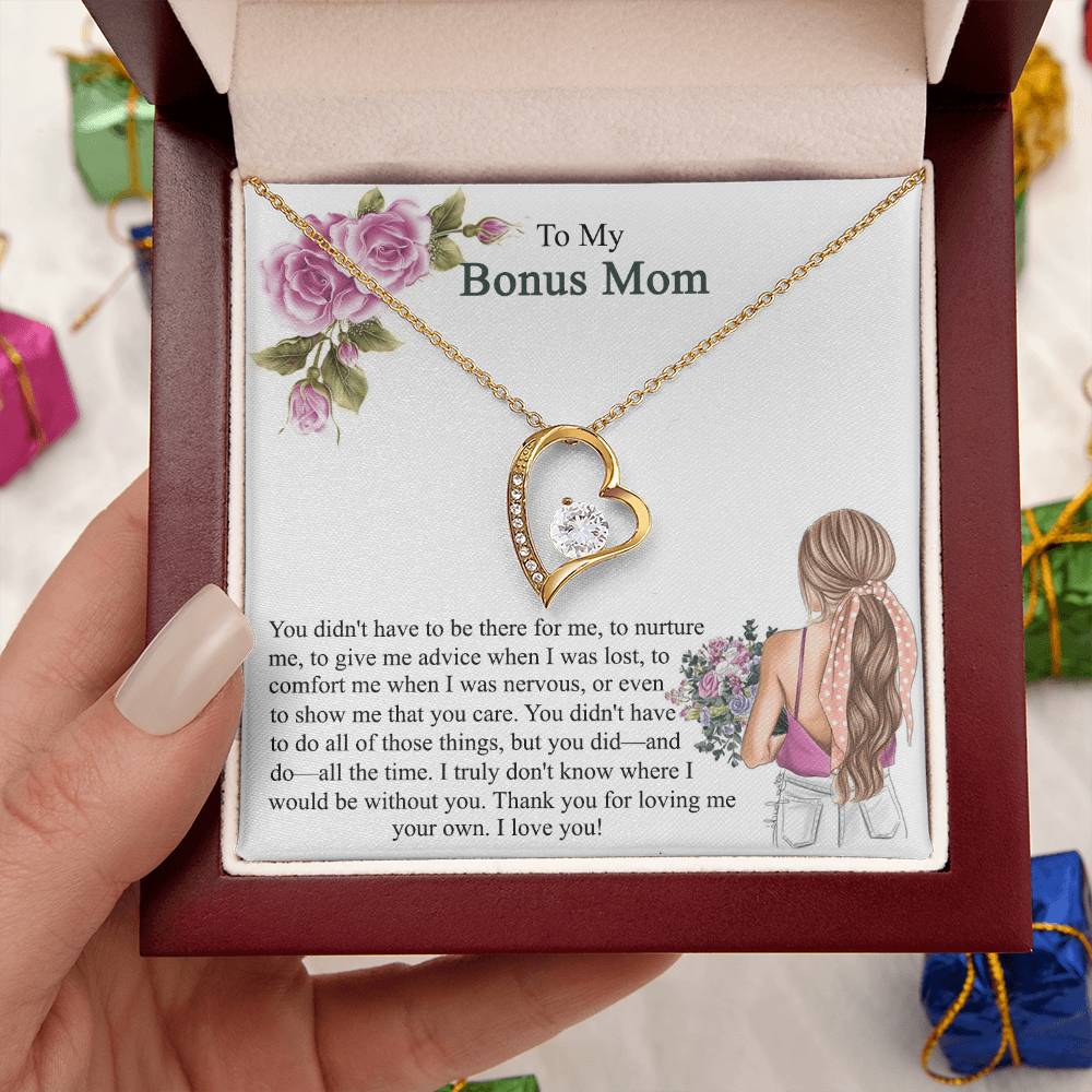 Step Mom Gift Bonus Mom Necklace Present For Stepmom For Mother's Day Christmas Birthday Double Circles Mother Necklace Forever Love Necklace