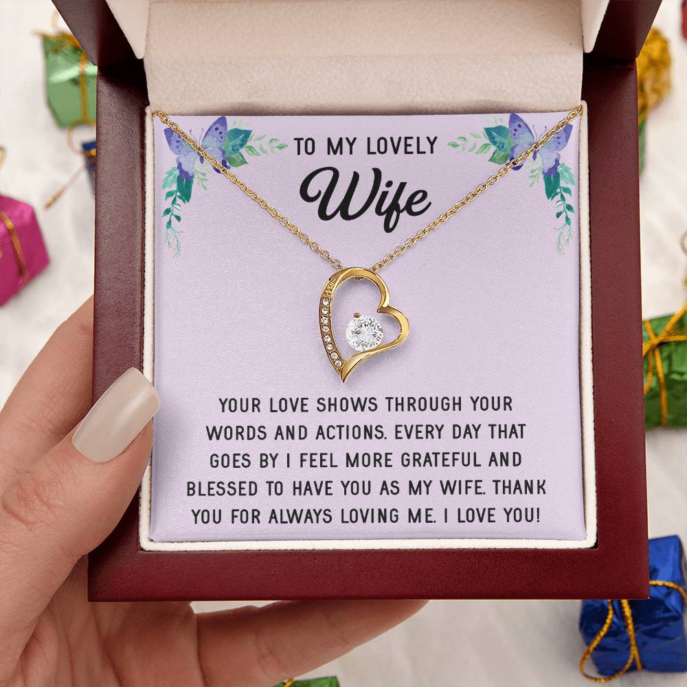 Small Gold Heart Pendant With Cubic Zirconia Necklace Gift For Wife Sentimental Gifts For Mothers Day Wife Anniversary Birthday Forever Love Necklace