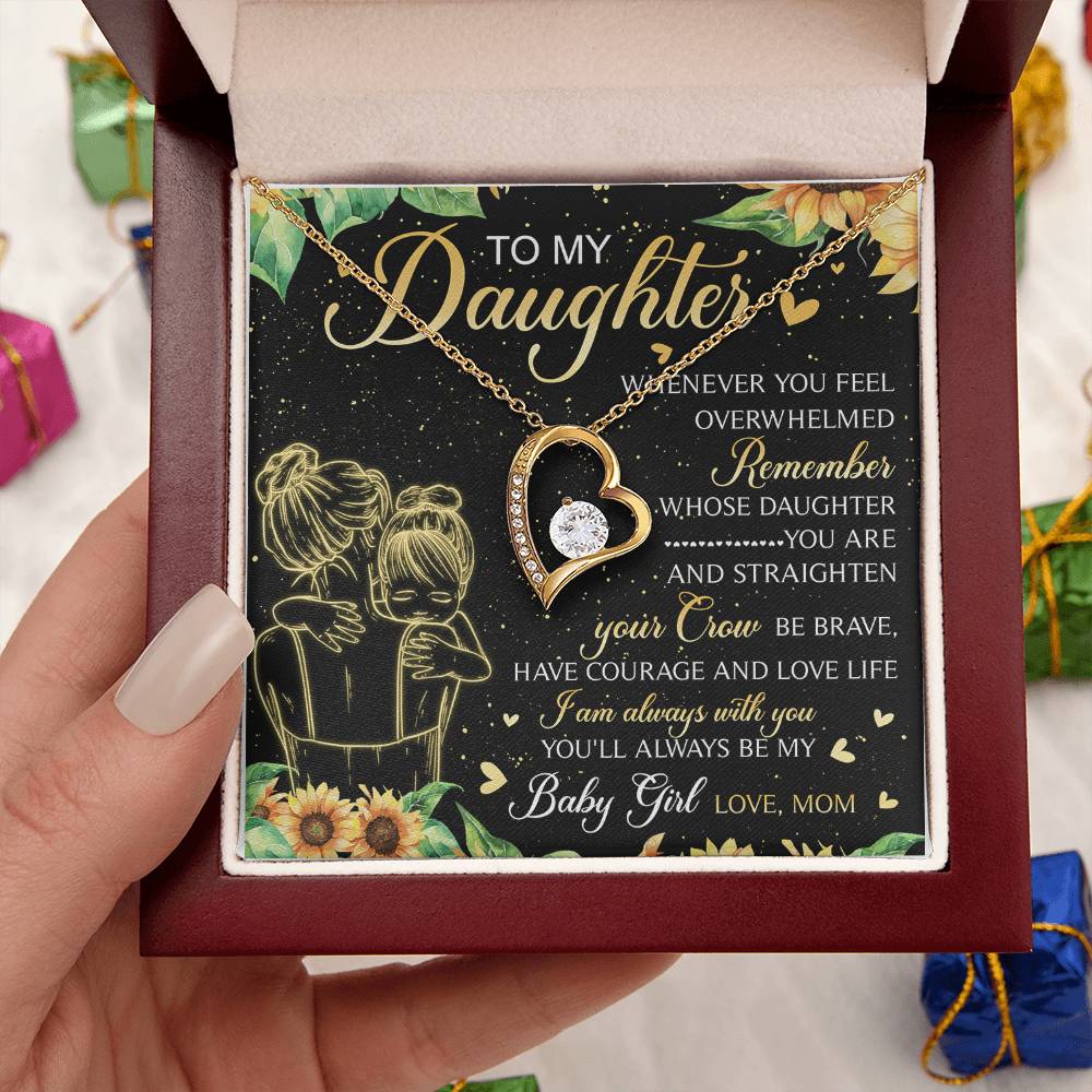 To My Daughter My Baby Girl Infinity Heart Necklace Birthday Message Card Sentimental Gift Mother To Daughter Daughter Jewelry Mother Daughter Forever Love Necklace