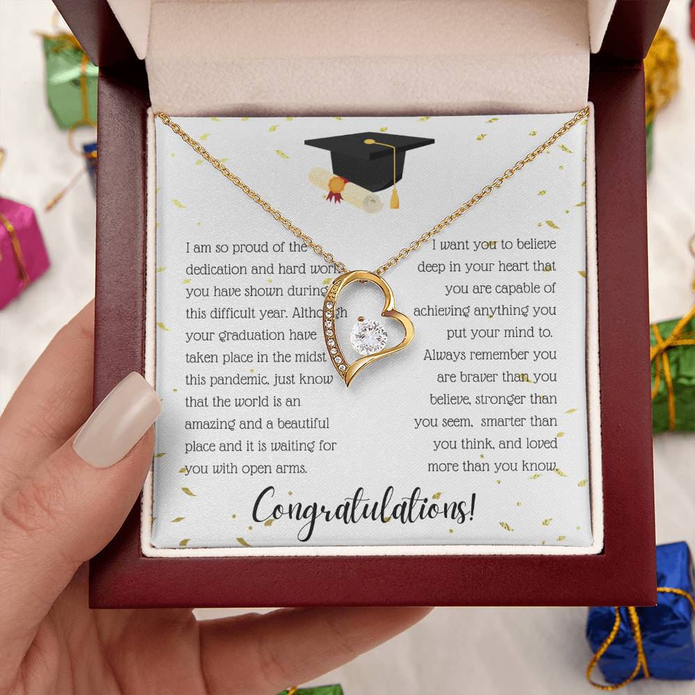 Congratulations I Am So Proud Of You Birthstone Necklace - Graduation Gift Necklace Graduation Gift For Her College Graduation Forever Love Necklace