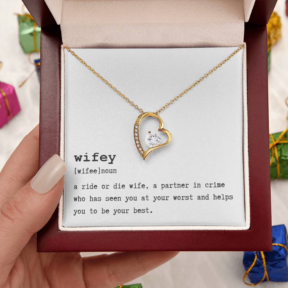 To My Wife - Ride Or Die & Partner In Crime Necklace Forever Love Necklace