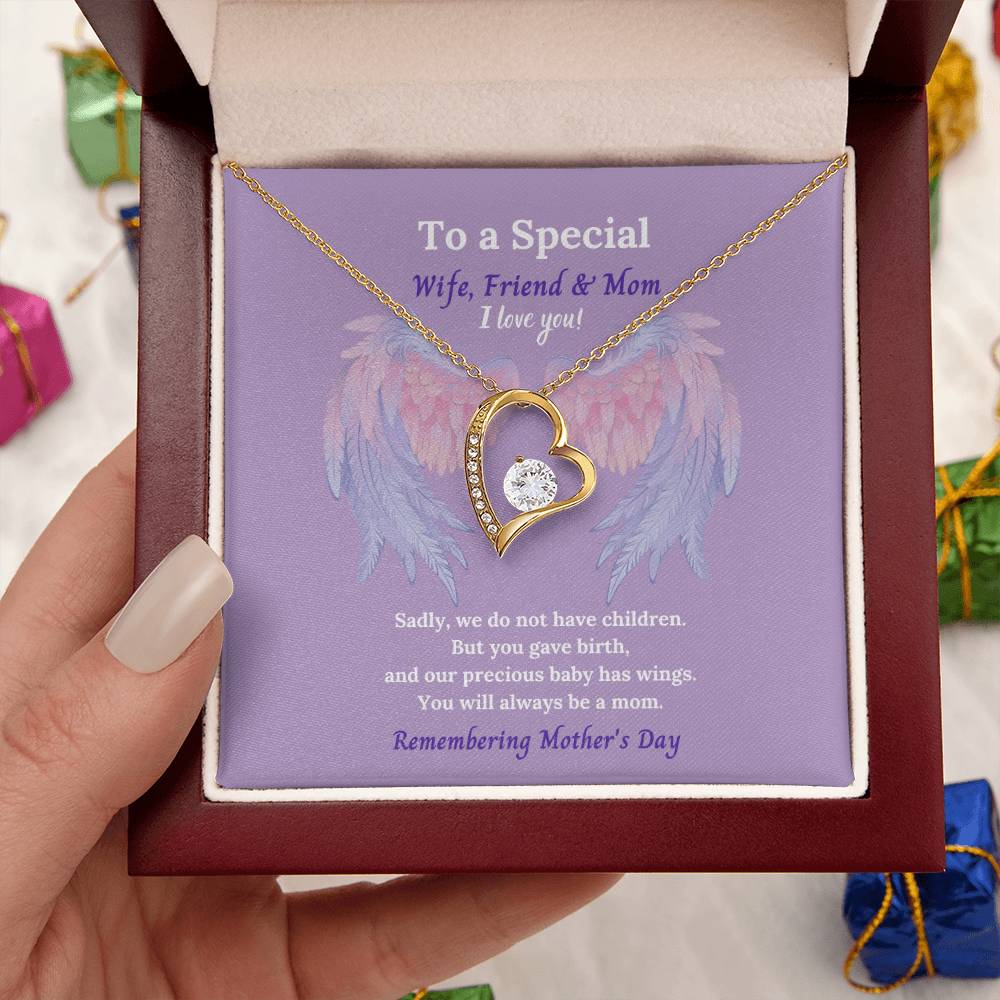 To A Special Wife Friend And Mom To Our Angel Baby Forever Love Necklace
