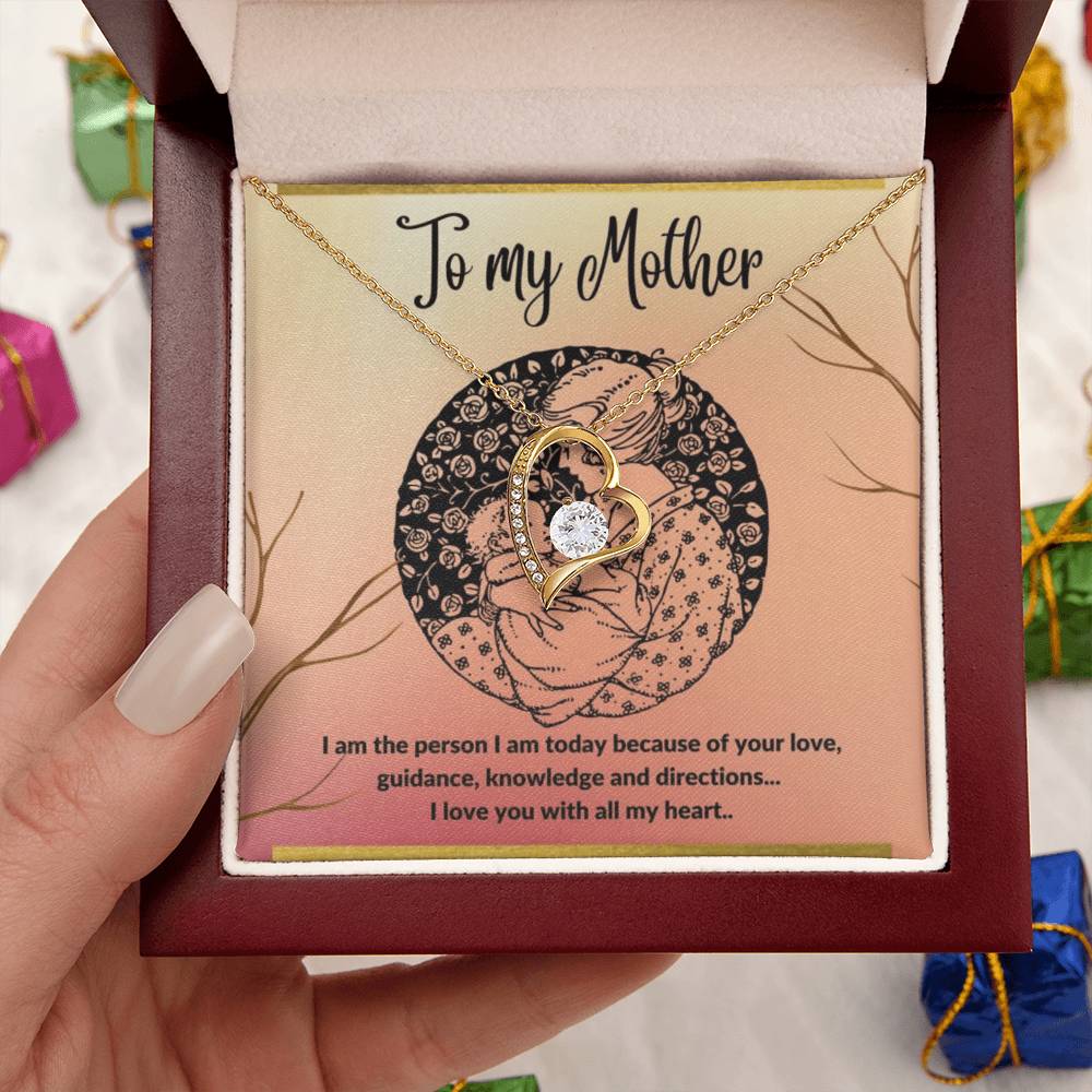 To My Mother I Love You With All My Heart Forever Love Necklace