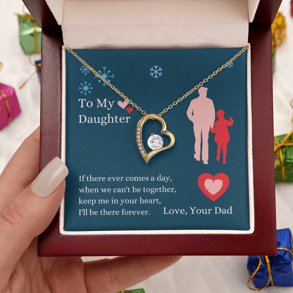 To My Daughter In Your Heart Forever Necklace Forever Love Necklace
