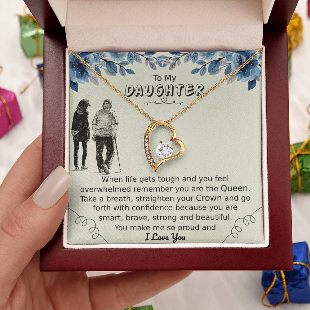 To My Daughter Birthday Gift Daughter Pride Gift Daughter From Mom Or Dad Forever Love Necklace