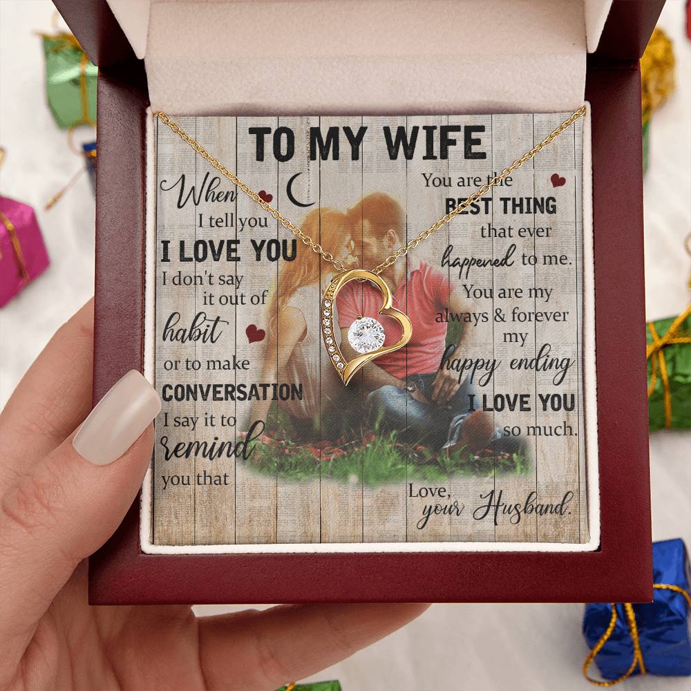 To My Wife Love Necklace Forever Love Necklace