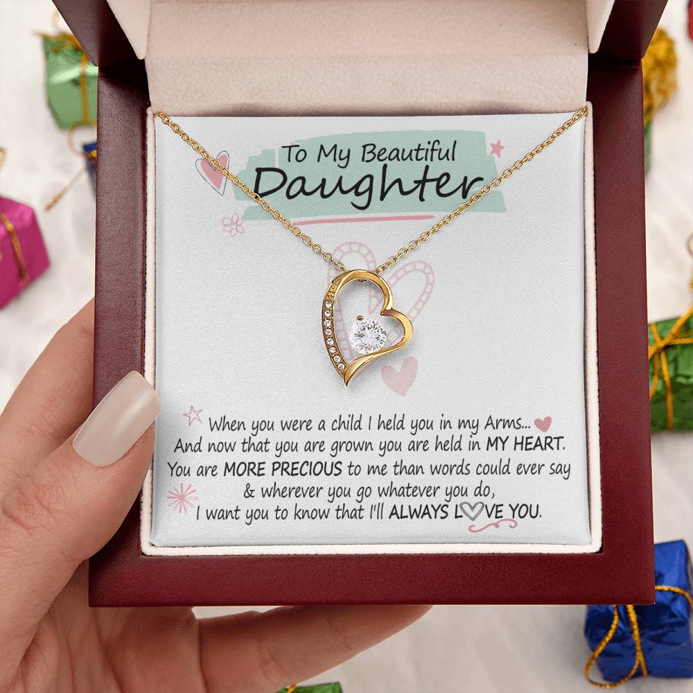 A Gift For Daughter More Precious To Me Forever Love Necklace