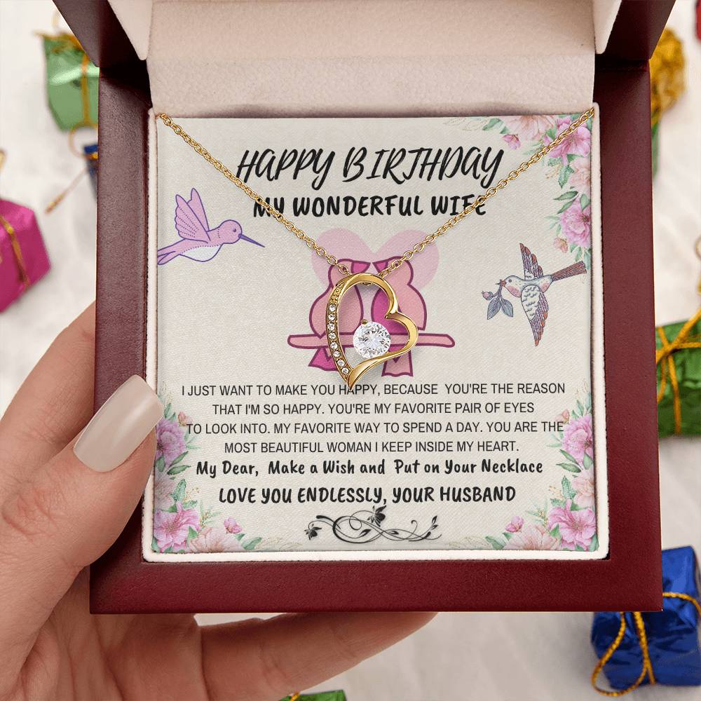The Beauty Of Your Neverending Love Birthday Gift To Wife From Husband With Sentimental Message Forever Love Necklace