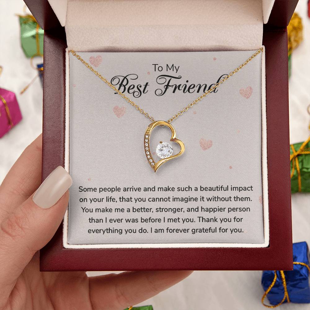 Best Friend Gift Best Friend Necklace Best Friend Distance Gifts Best Friend Birthday Gift To My Best Friend Hearts Necklace Forever Love Necklace
