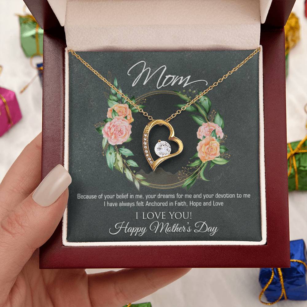 To My Mom Mother Necklace Gift For Mother Xmas Christmas Customize Gift To My Mom 2 1 Forever Love Necklace