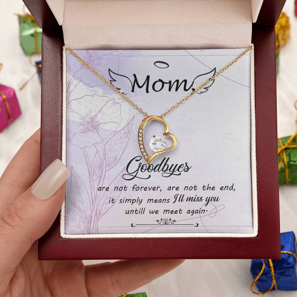 Remembrance Necklace Mom Because Someone We Love Is In Heaven Gift To Remember Mom Angel Wings 1 Forever Love Necklace