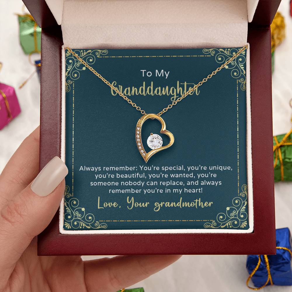To My Granddaughter Always Remember You're Special Forever Love Necklace