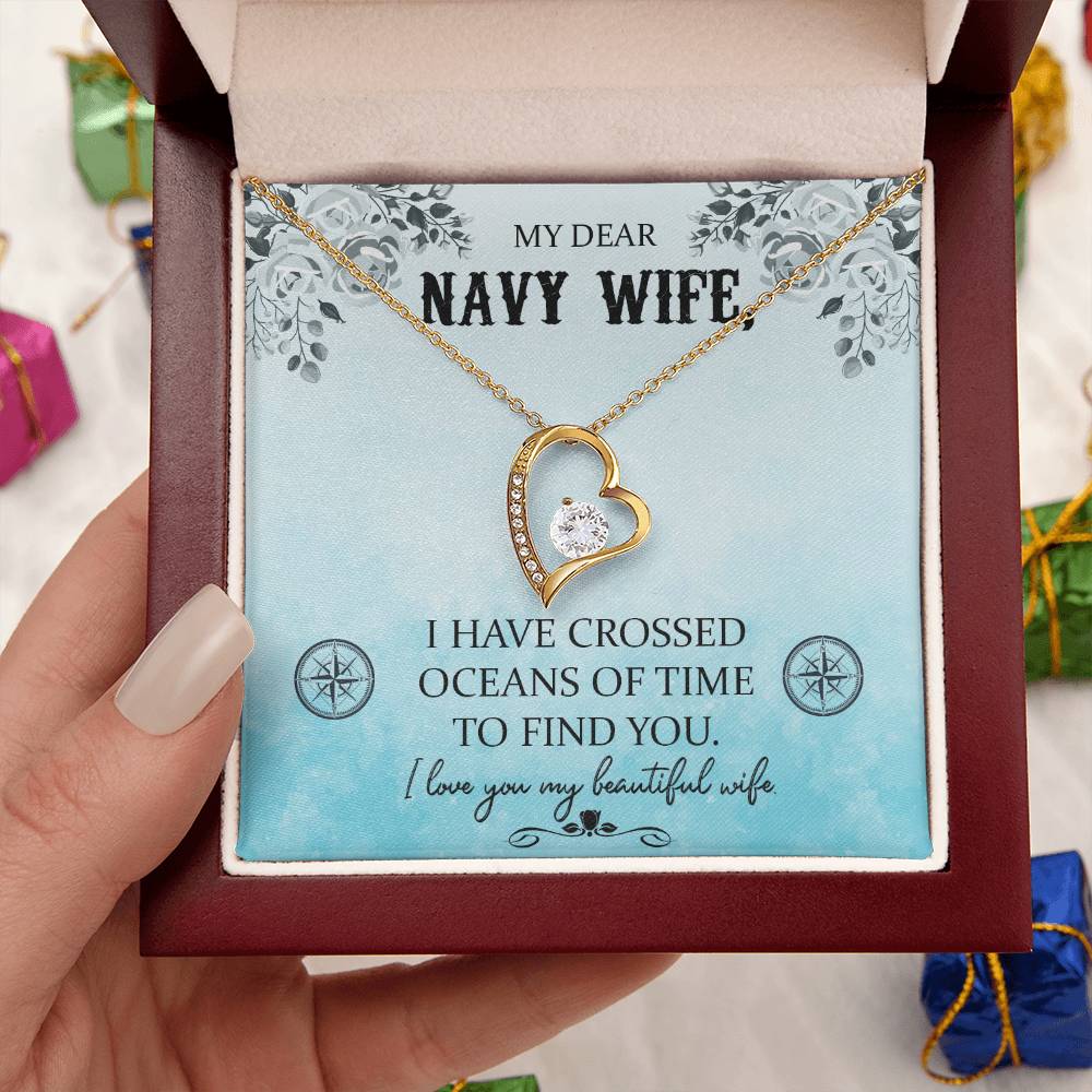 Proud Navy Wife Forever Love Necklace