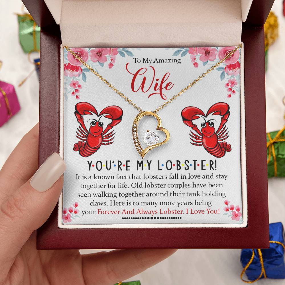 To My Amazing Wife You're My Lobster Forever Love Necklace