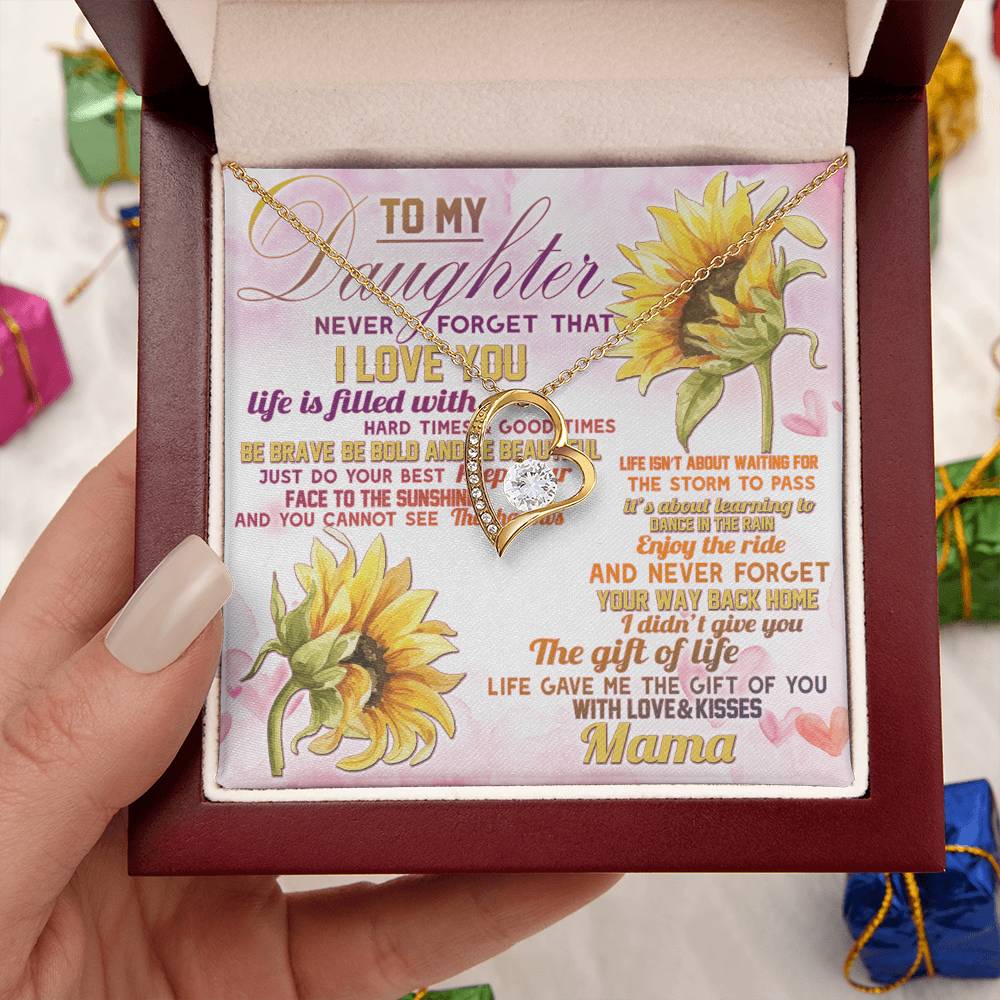 To My Daughter Necklace Mother Daughter Necklace Father To Daughter Birthday Gift Gifts To Daughter From Mama Forever Love Necklace