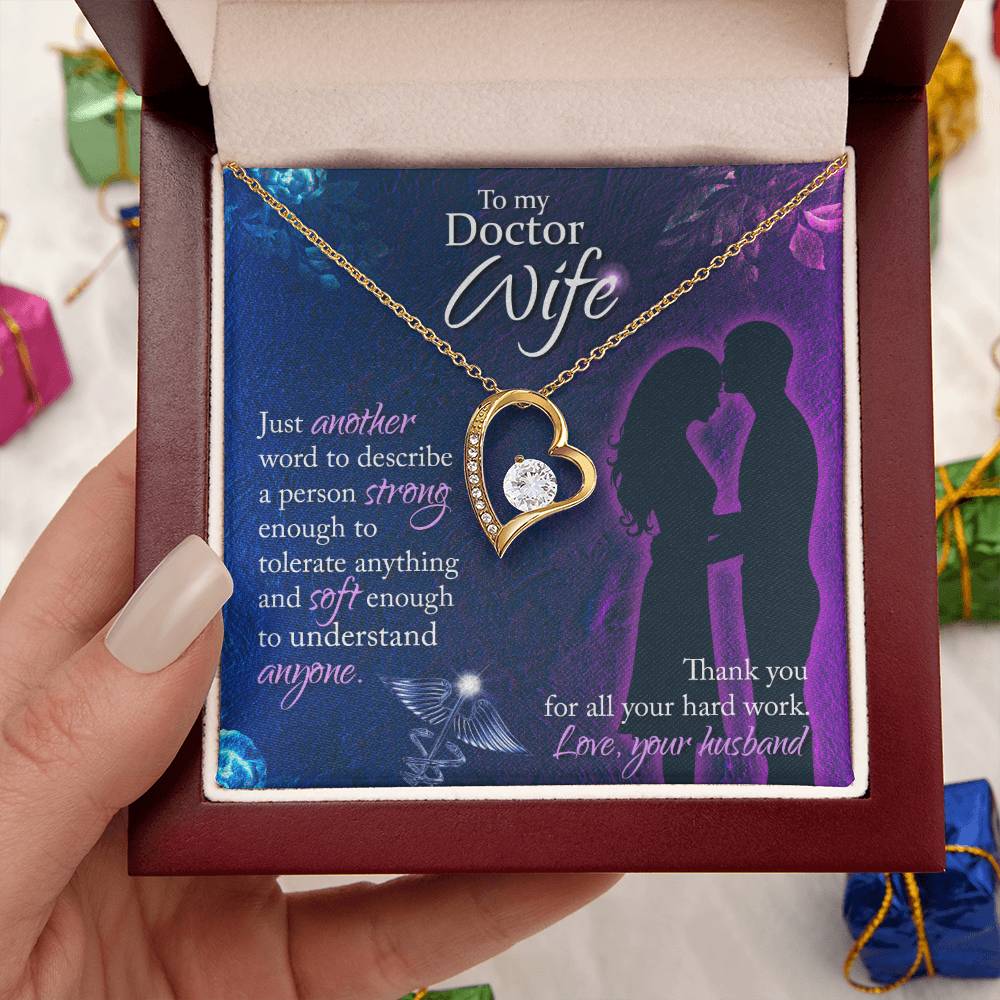 To My Doctor Wife Thank You For All Your Herd Work Love Your Husband Forever Love Necklace