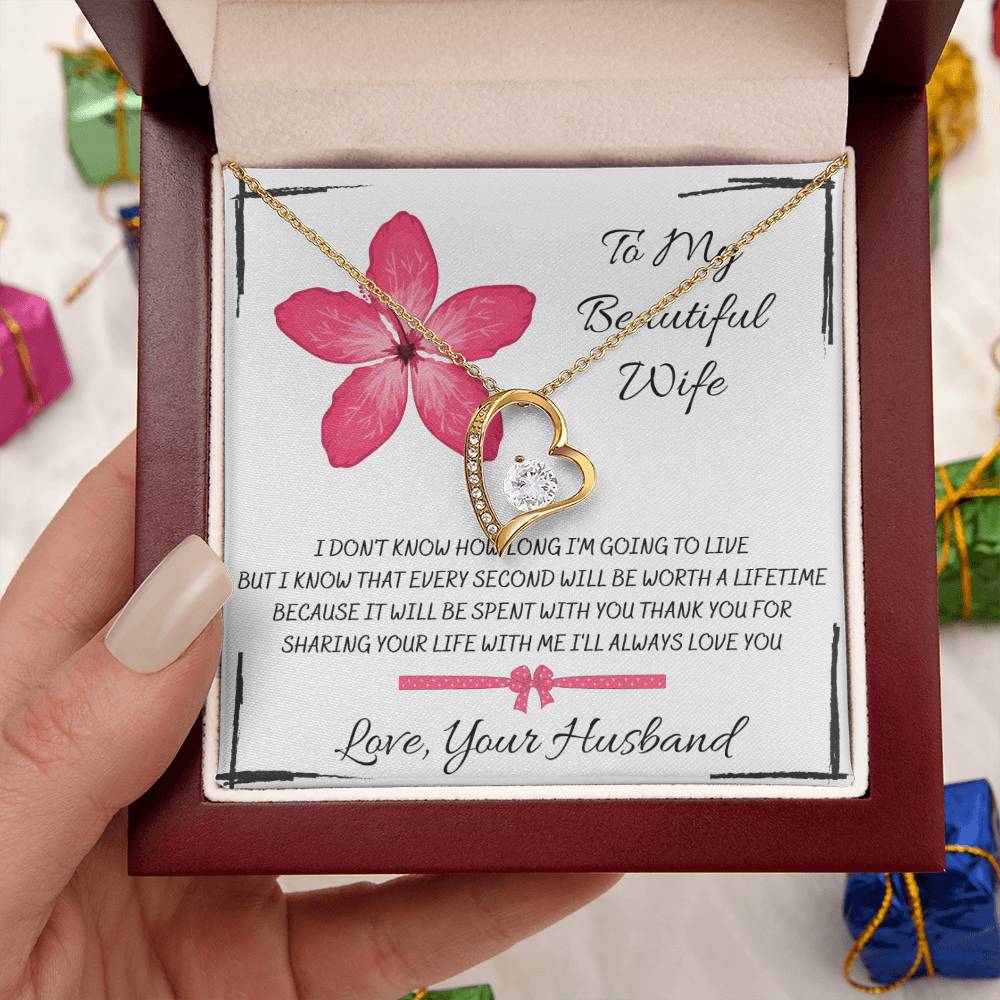 To My Beautiful Wife Future Wife Significant Other Heart Necklace Birthday Anniversary Christmas Gift Surprise From Husband Forever Love Necklace