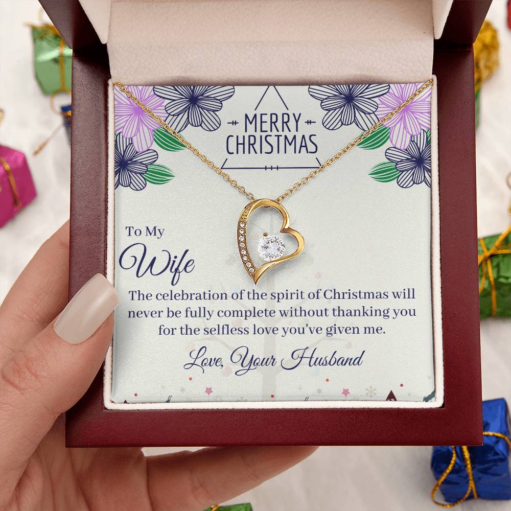Merry Christmas To My Wife Love Forever Best Necklace For Beautiful Wife 1 Forever Love Necklace