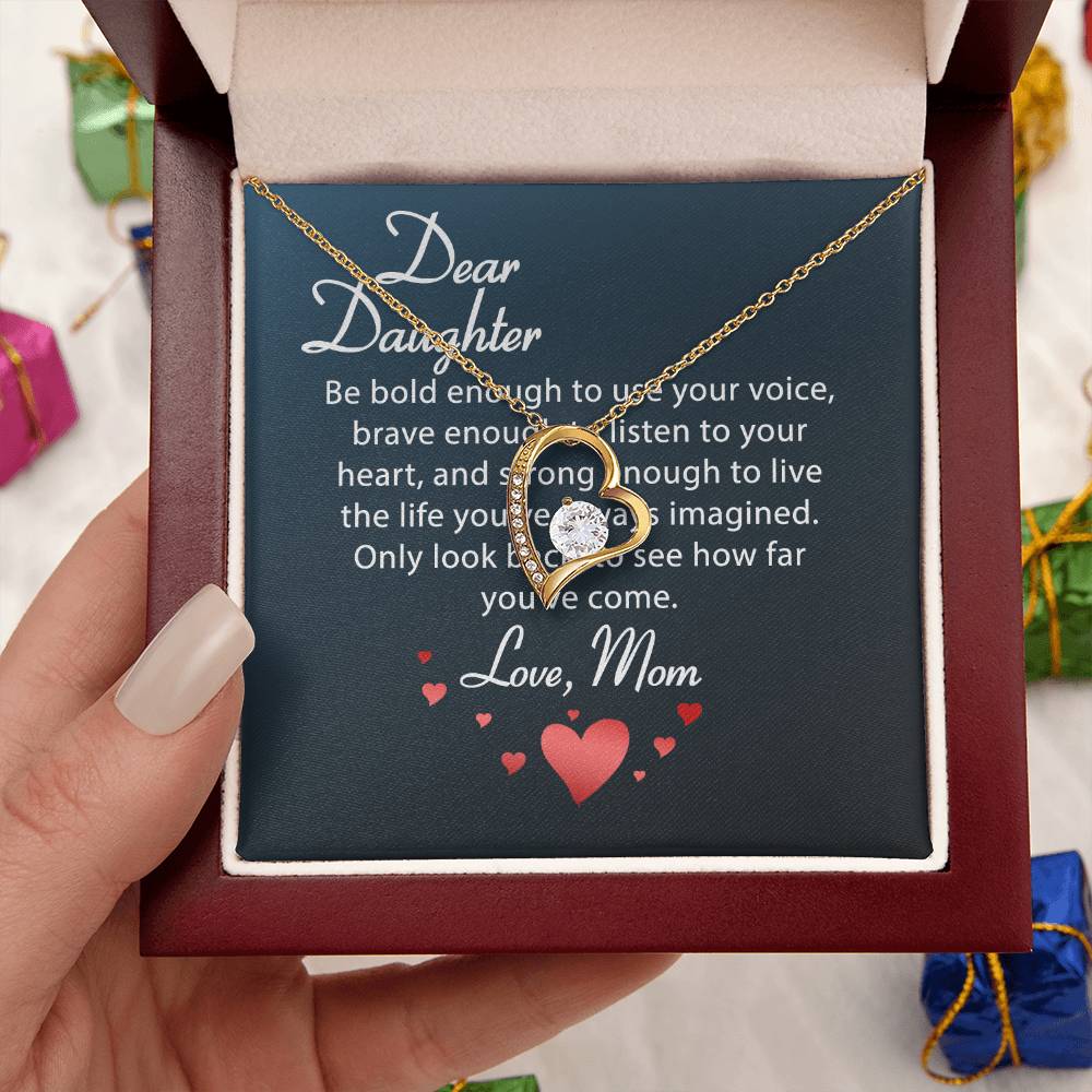 Dear Daughter Necklace Love Your Mom Daughter Mother's Day Gift To My Daughter Necklace From Mom Dad Grown Up Daughter Gift From Mom Forever Love Necklace