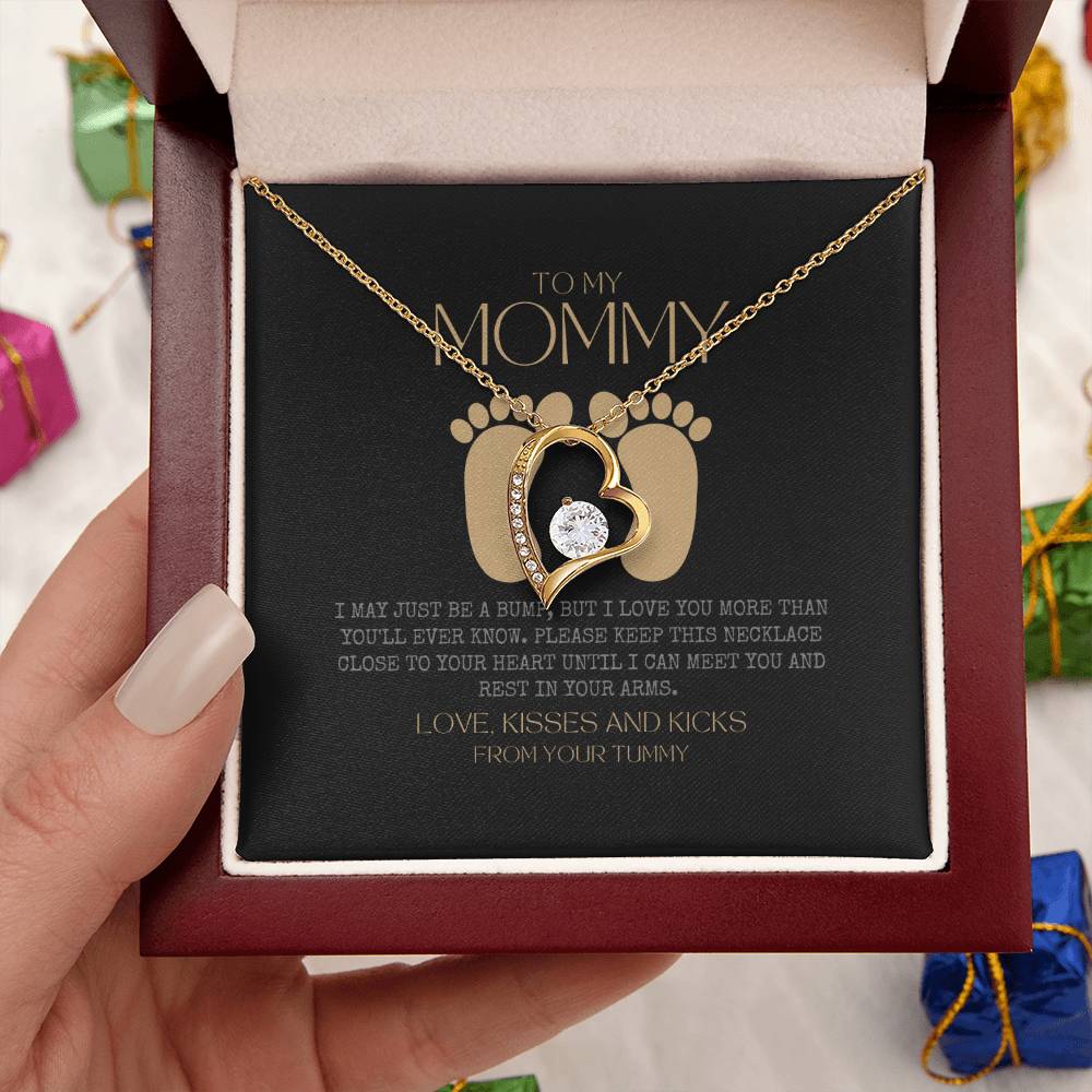 Baby shower gift New Mommy Necklace Pregnant Wife Gift To My Mommy I May Just Be A Bump But I Love You More Than You Ever Know
