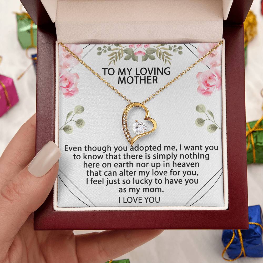 To My Loving Mother I Love You Forever Love Necklace