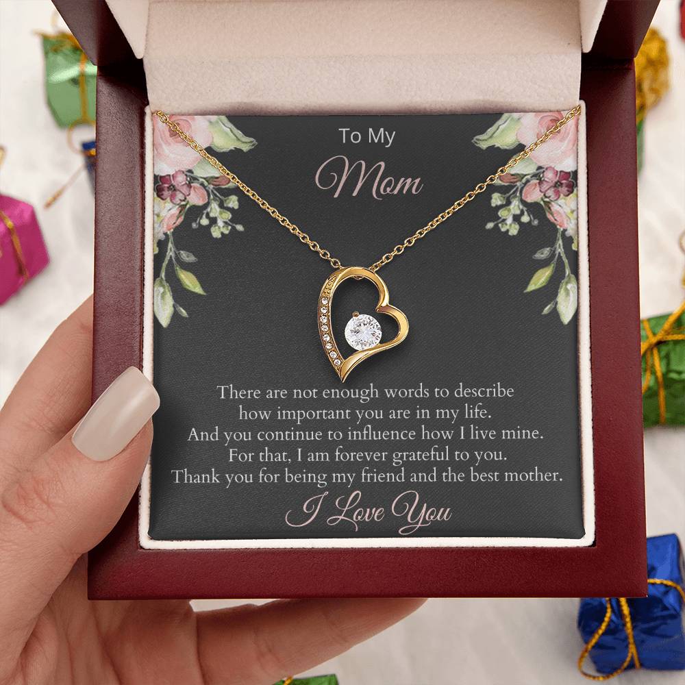 To Mom Mother's Day Gift With Message Card Forever Love Necklace