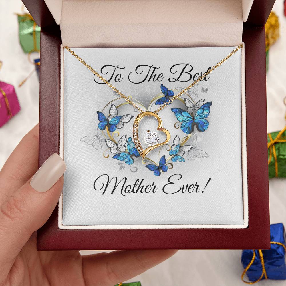 To The Best Mother Ever! Forever Love Necklace And Message Card Forever Love Necklace