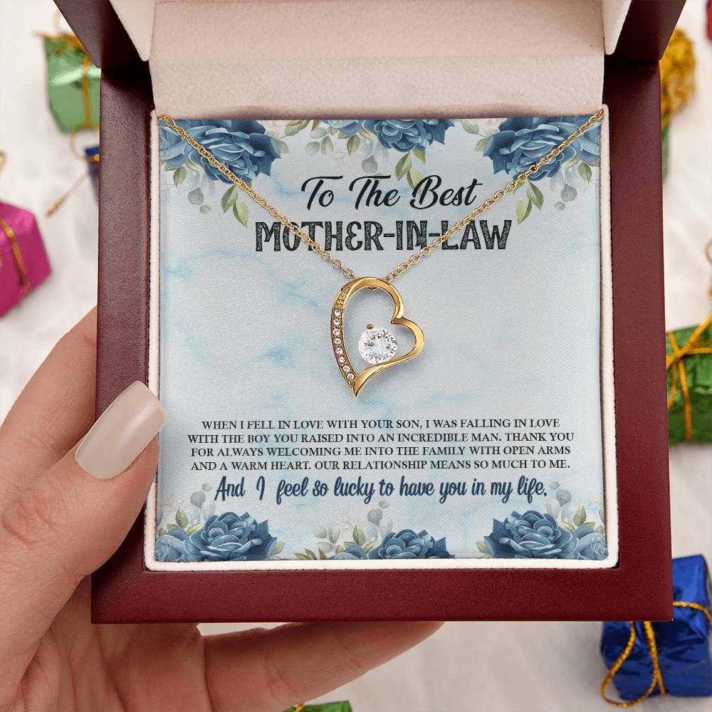 To The Best Mother-In-Law From Daughter-In-Law - Forever Necklace - Lucky To Have You In My Life Forever Love Necklace