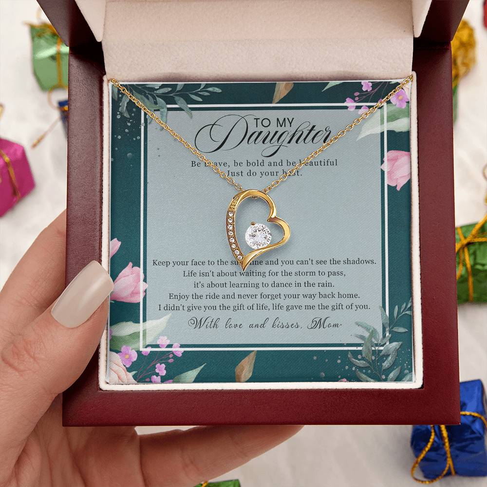 To My Daughter Forever Love Mother's Day Daughter Gift From Mom Anniversary Lovingly Mom Birthday Gift Daughter Graduation Forever Love Necklace