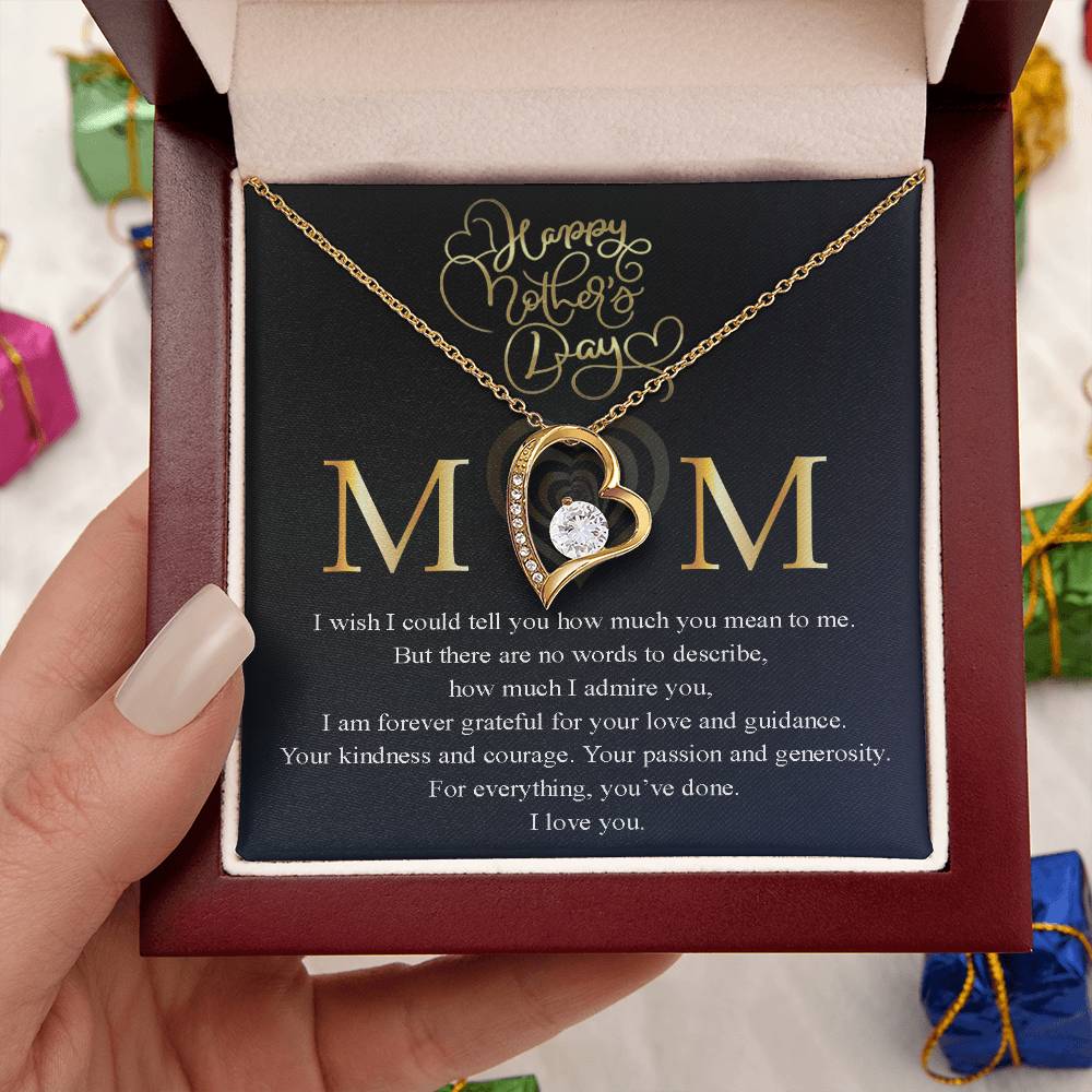 Mom I Wish I Could Tell You How Much You Mean To Me Message Card Necklace Forever Love Necklace
