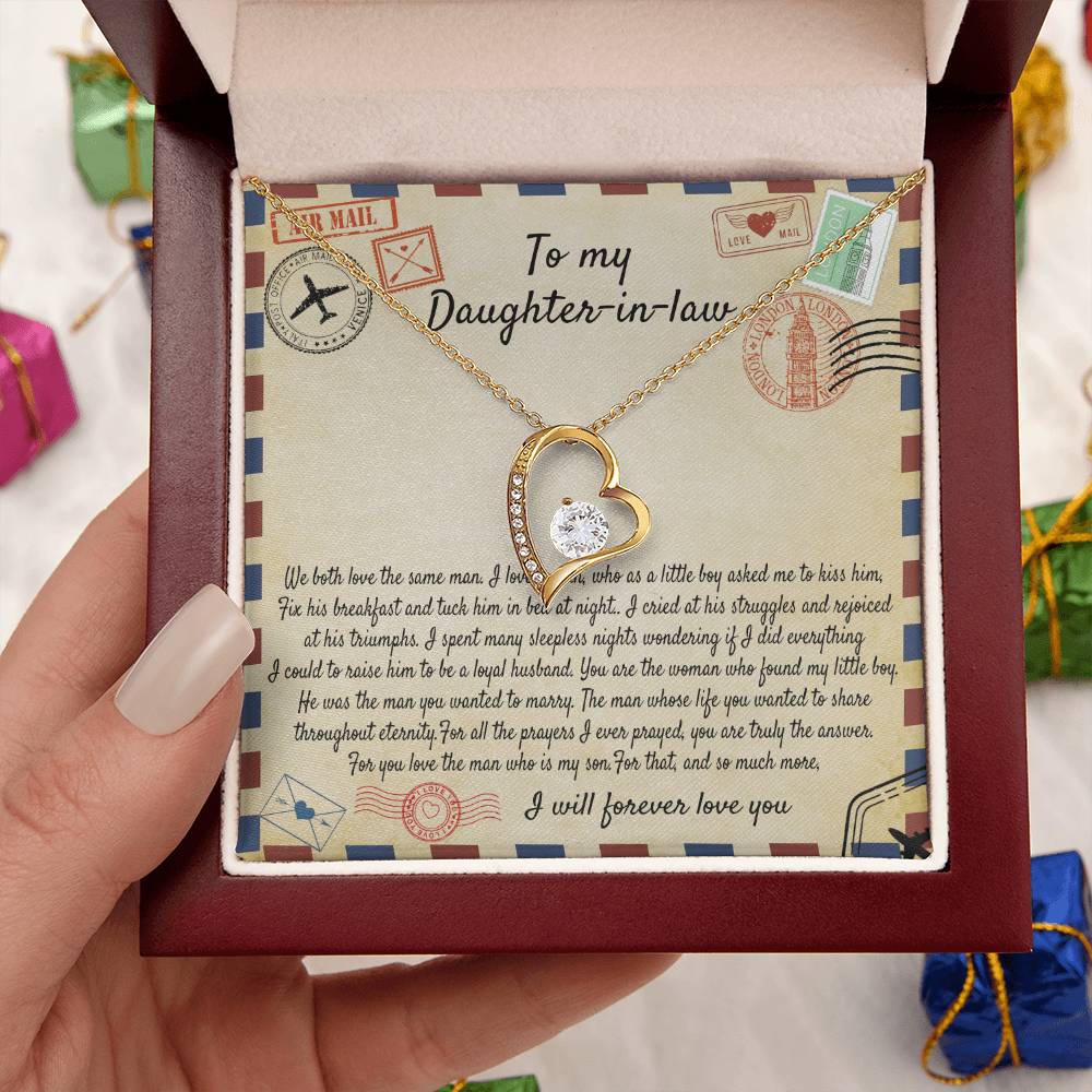 To My Daughter In Law Gift For Daughter In Law Daughterinlaw Necklace Daughter In Law Necklace Daughter In Law Gift On Wedding Day Forever Love Necklace