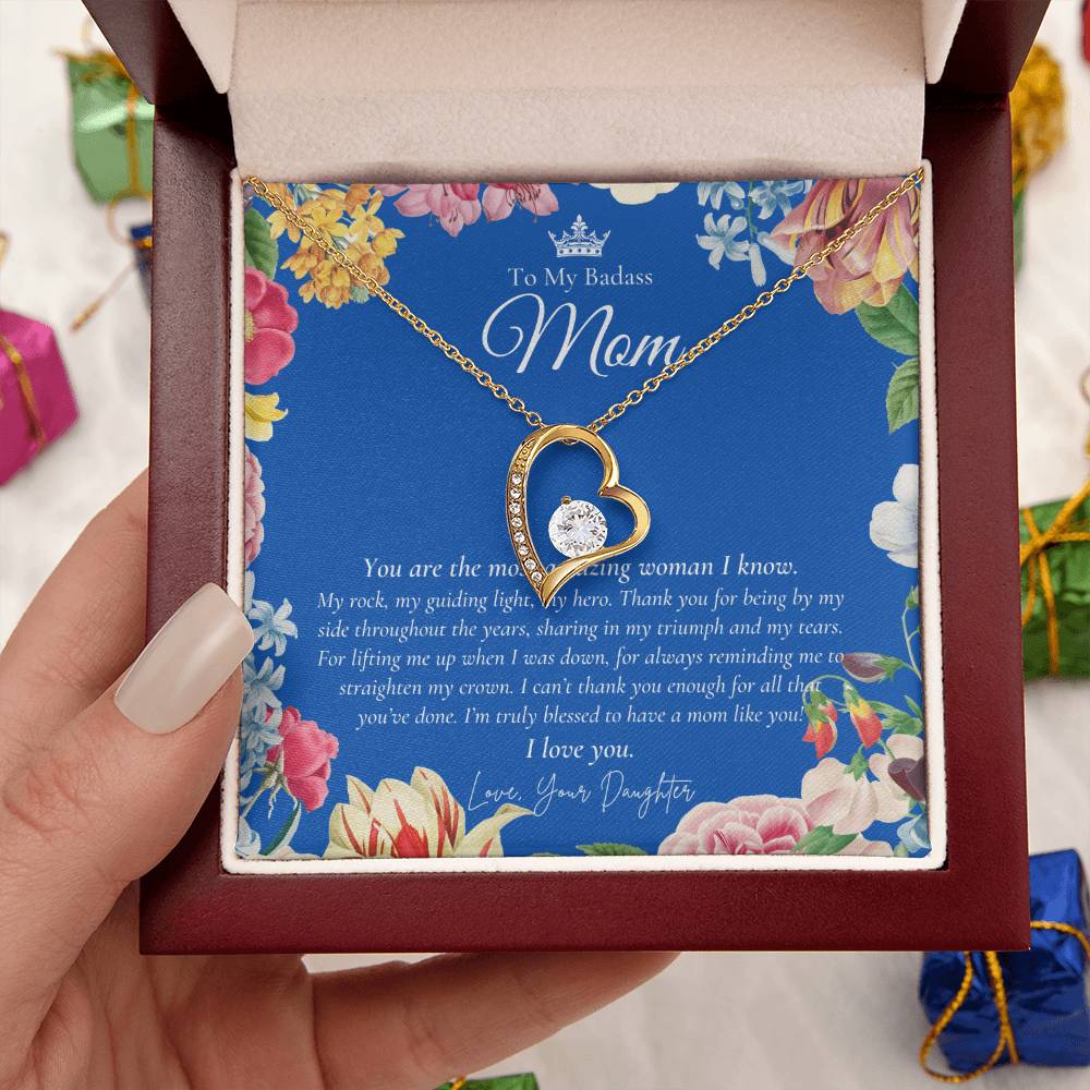 To My Badass Mom Necklace Badass Mom Gift Mother’s Day Gift Birthday Gift Gift From Daughter On Wedding Day 2 1 Forever Love Necklace