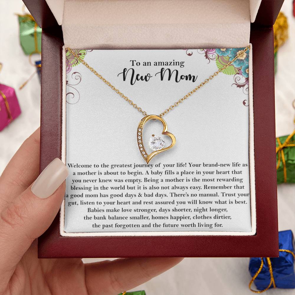 To An Amazing New Mom - Forever Love Necklace Forever Love Necklace