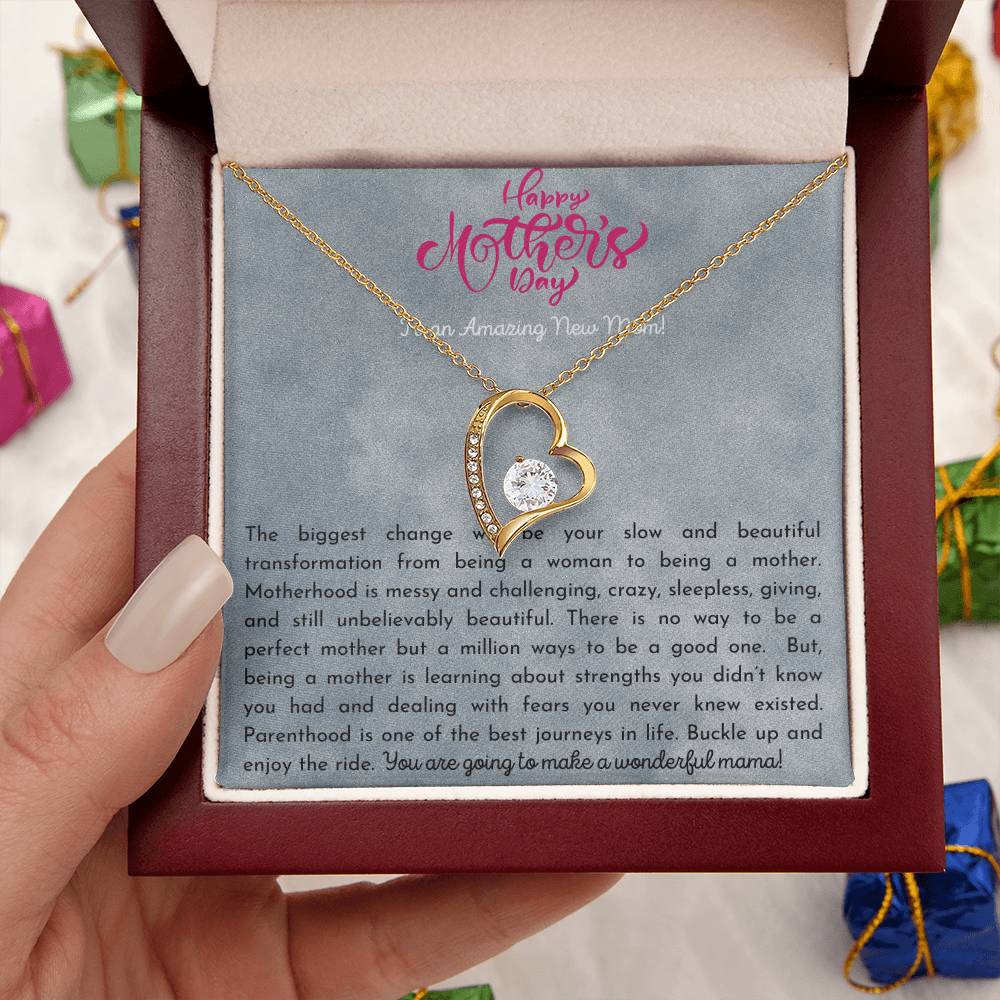 Happy First Mother's Day To My Beautiful Wife First Mother's Day Gift From Husband First Mother's Day Gift Forever Love Necklace
