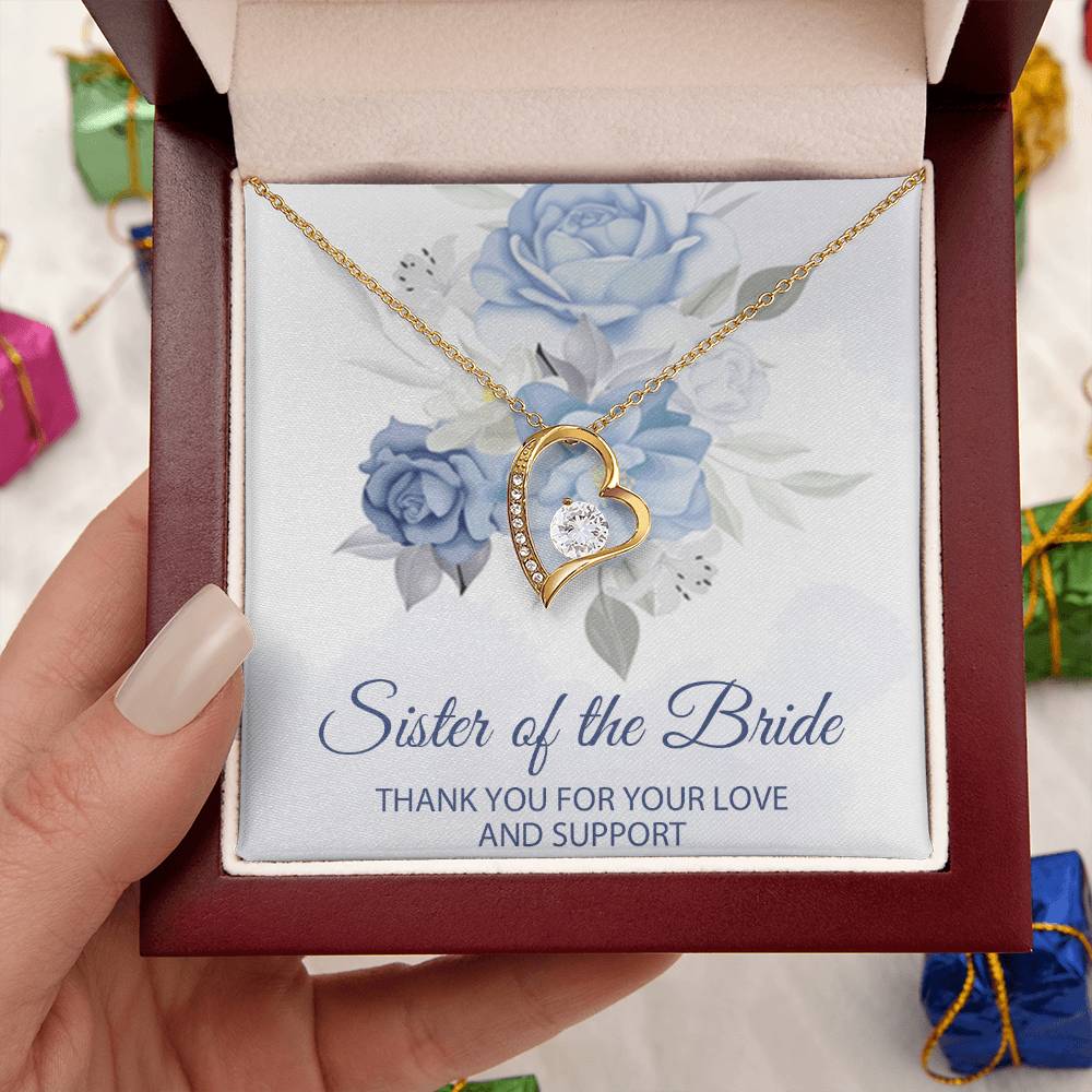 Sister Of The Bride Jewelry Boxsister Of The Bride Forever Love Necklace Sister In Law Wedding Day Gift Sister Of The Groom Wedding Forever Love Necklace