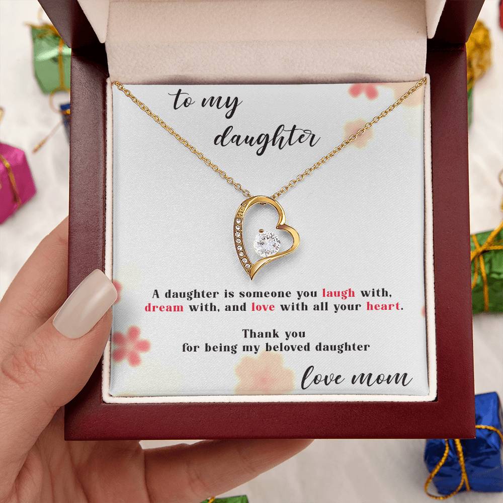 Thank You For Being My Beloved Daughter Necklace Forever Love Necklace