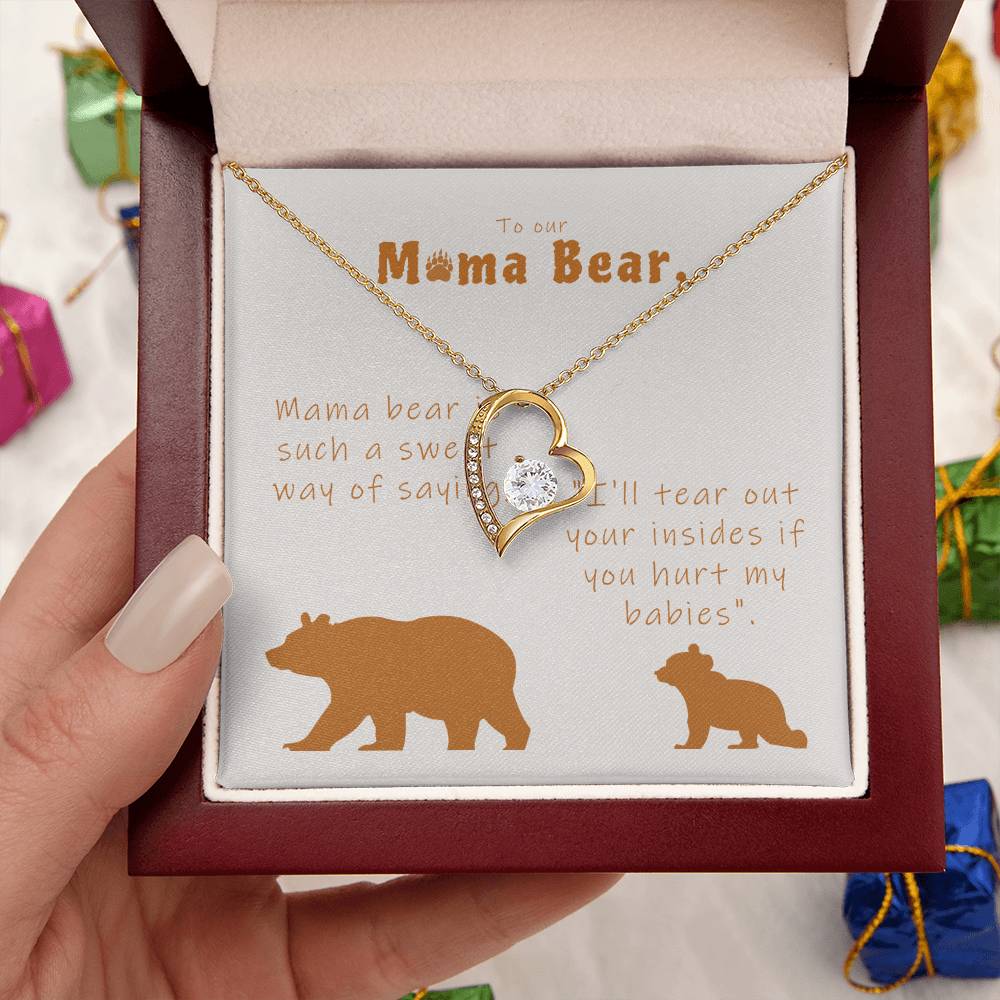 Mama Bear Forever Love Necklace With Message Card Forever Love Necklace