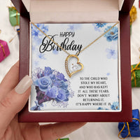 Happy Birthday Necklace Gift For Child Daughter Granddaughter From Mom Dad Grandma Grandpa Stole My Heart Forever Love Necklace