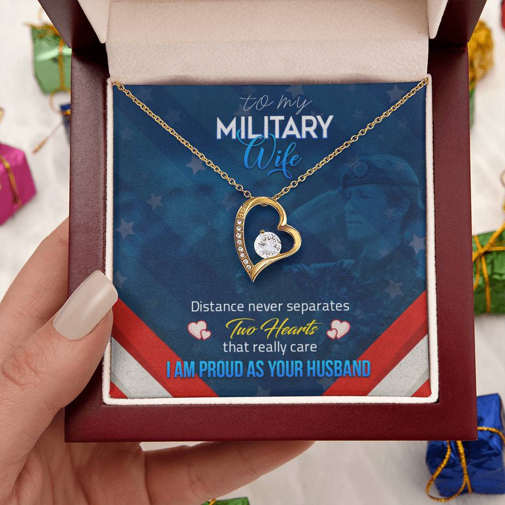 To My Military Wife Distance Never Separatess Necklace 1 Forever Love Necklace