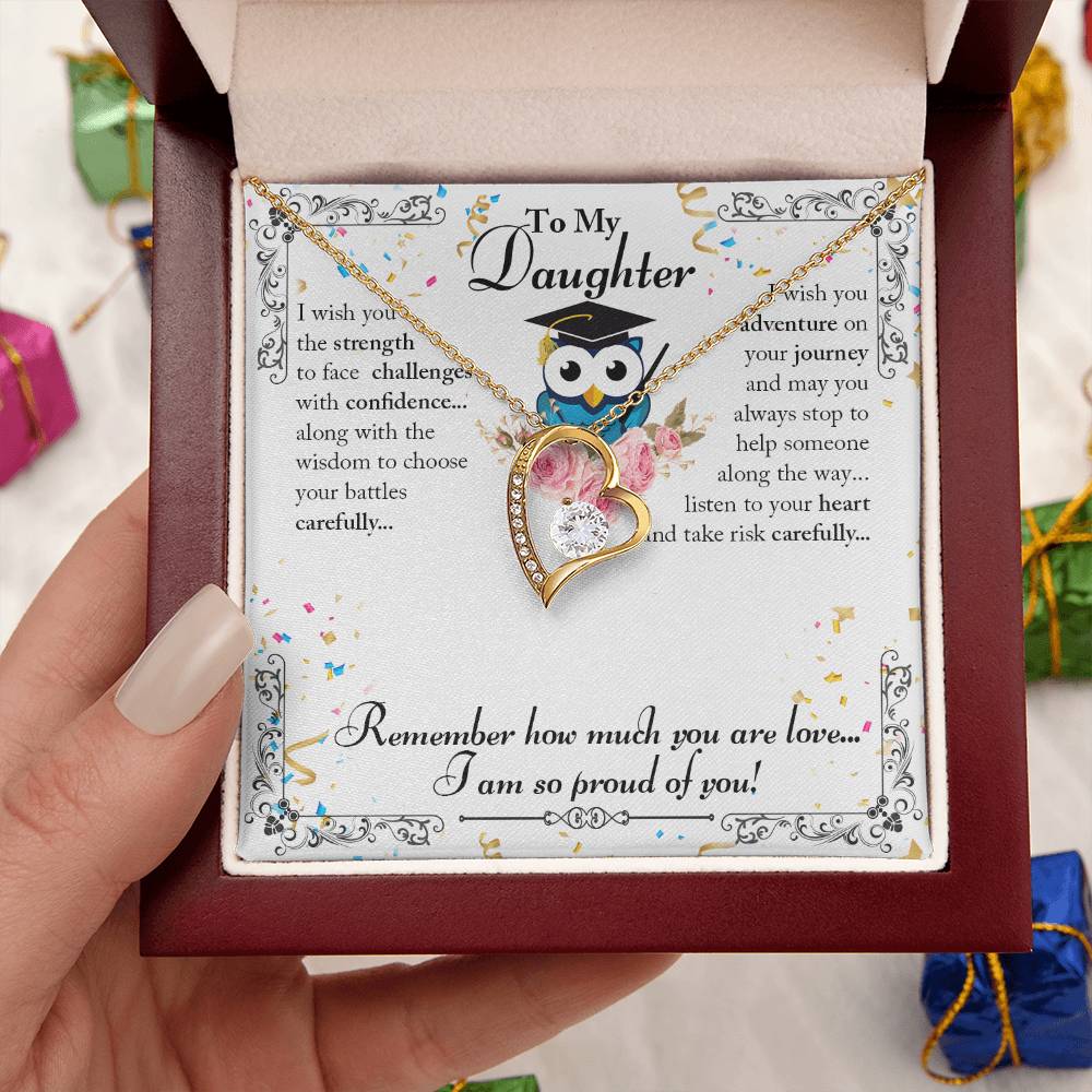 To My Daughter Owl Graduation Forever Necklace 1 Forever Love Necklace