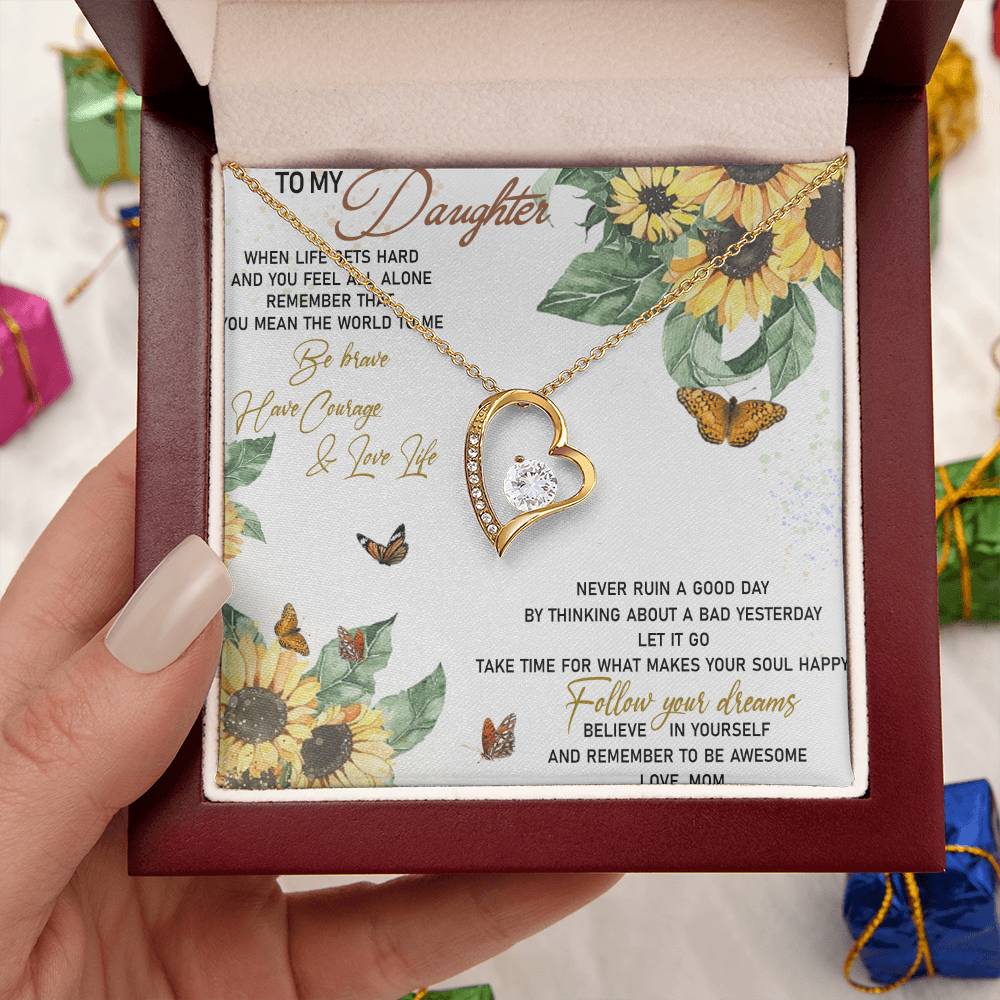 To My Daughter Believe In Yourself And Remember To Be Awesome Daughter Birthday Gift Daughter Necklace Mom To Daughter Necklace Forever Love Necklace