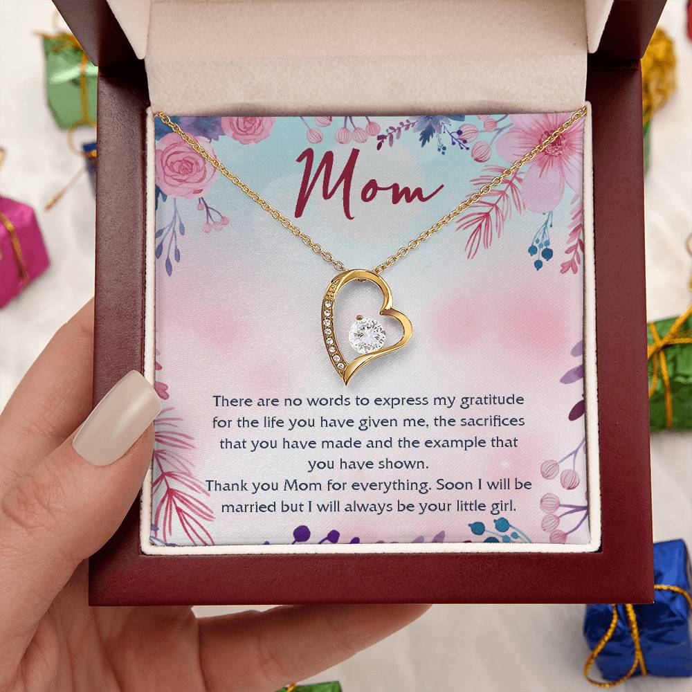 Mom Wedding Forever Love Necklace Gift From Bride Custom Parents Wedding Gift Wedding Gift For Mom Mother Of The Bride Gift From Daughter Forever Love Necklace