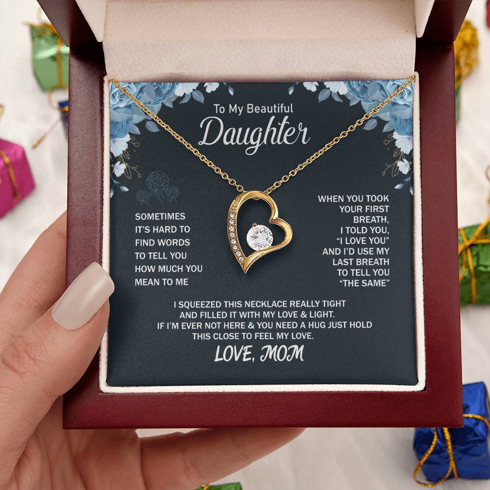 To My Daughter Beautiful Chapters Forever Love Necklace Daughter Necklace Gift For Daughter Xmas Christmas Daughter Gift From Mom Forever Love Necklace